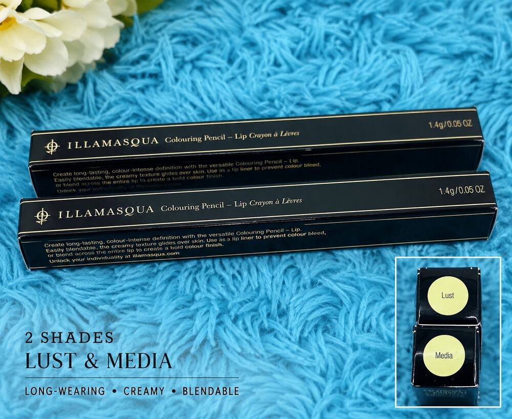 Illamasqua Colouring Lip Pencil Lot Lust & Media 1.4g Longwear Lip Liner NIB